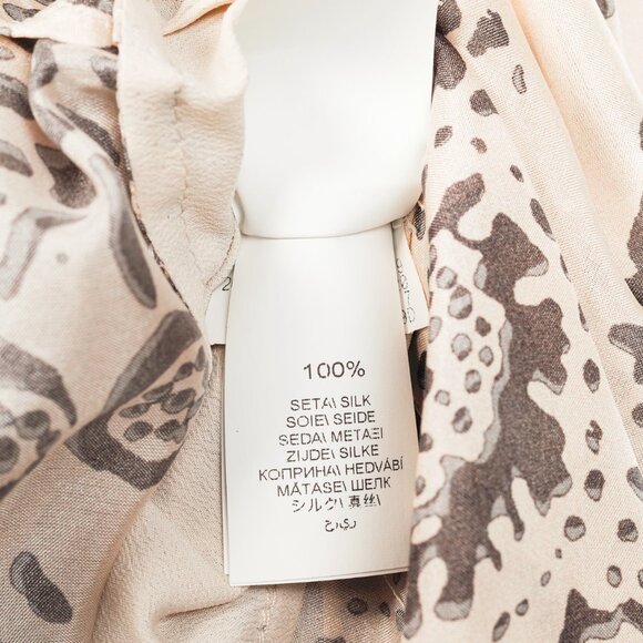 Brunello Cucinelli SS/20 Cream Printed Silk Tiered Mini Dress - Picture 11 of 14